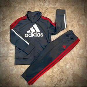 Adidas Track Suit Black and Red Kids Boys 4T Regular Fit Apparel 2-Piece Set